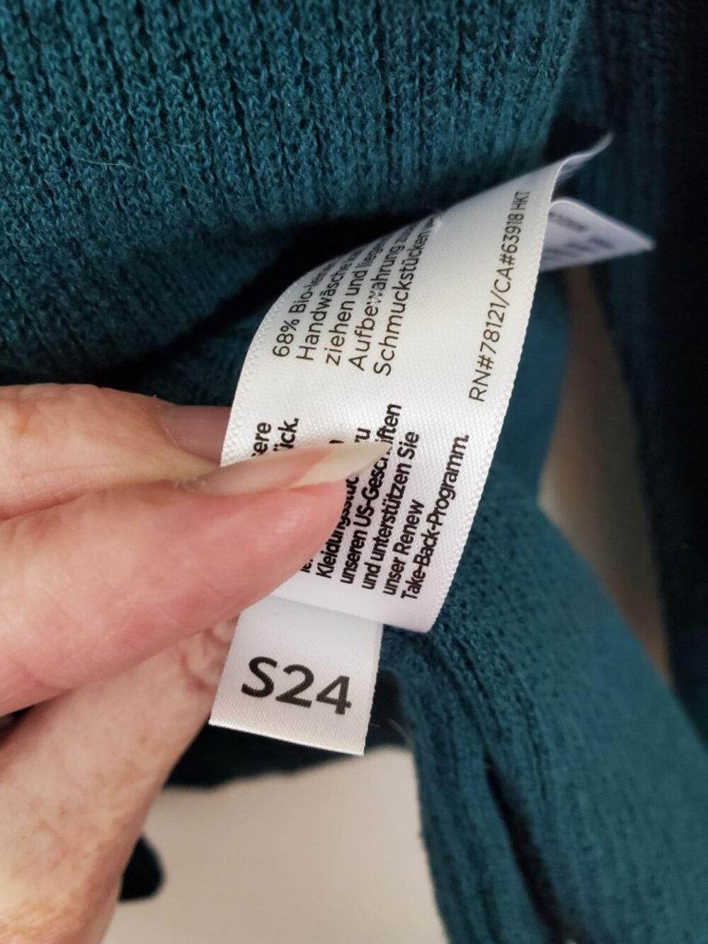 Eileen Fisher dark teal lightweight open front cardigan - Picture 5 of 8